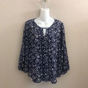 3/$20 Collective Concepts Floral Print Blouse Top